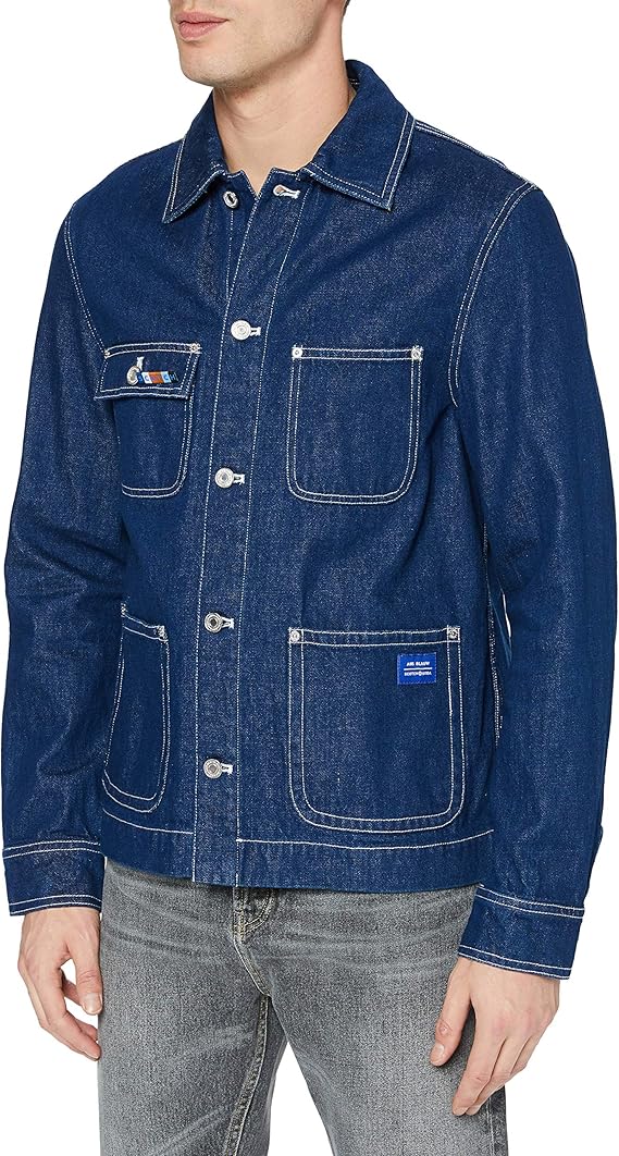 scotch &amp; soda 男士 ams 蓝色牛仔工作服 夹克 159555